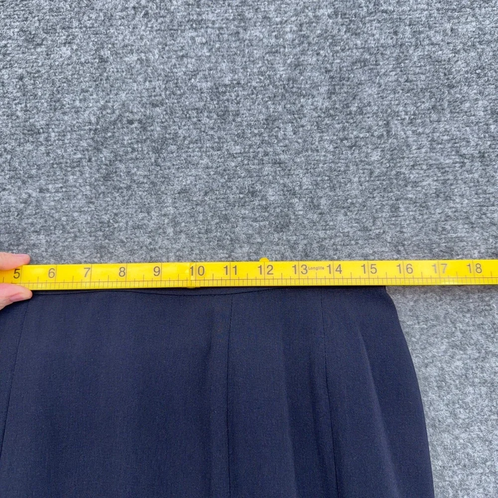 Norton McNaughton Pleated Hem Skirt Womens 10 Polyester Navy Blue